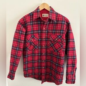 VTG Red Northwest Territory Shirt Mens Small Quilt Lined Plaid Flannel Jacket